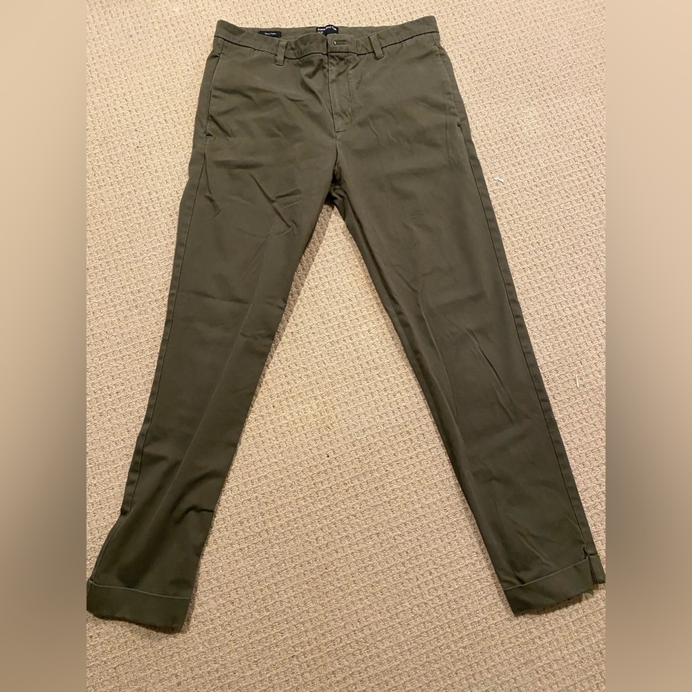 Men's Frank & Oak Tapered Olive Green Pants Size 34 W x 31L - Picture 2 of 5